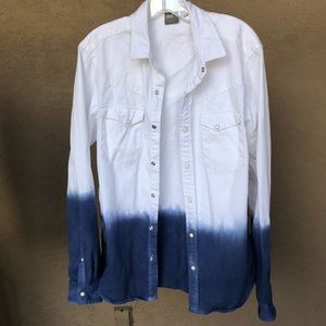 ASOS Denim Ombré long sleeve snap down shirt, women’s size medium